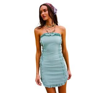 FREE PEOPLE My Muse Mini Dress Mint Size Medium New